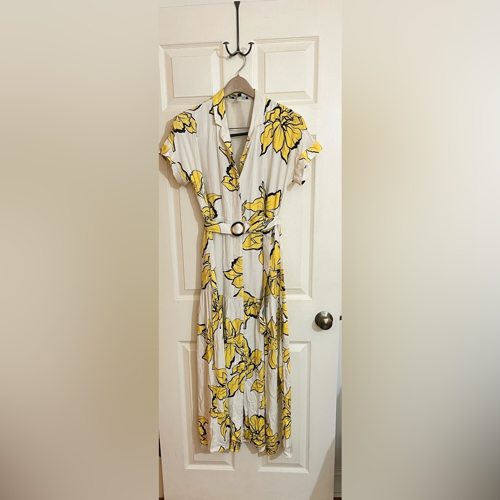 Slate & Willow belted floral shirt dress